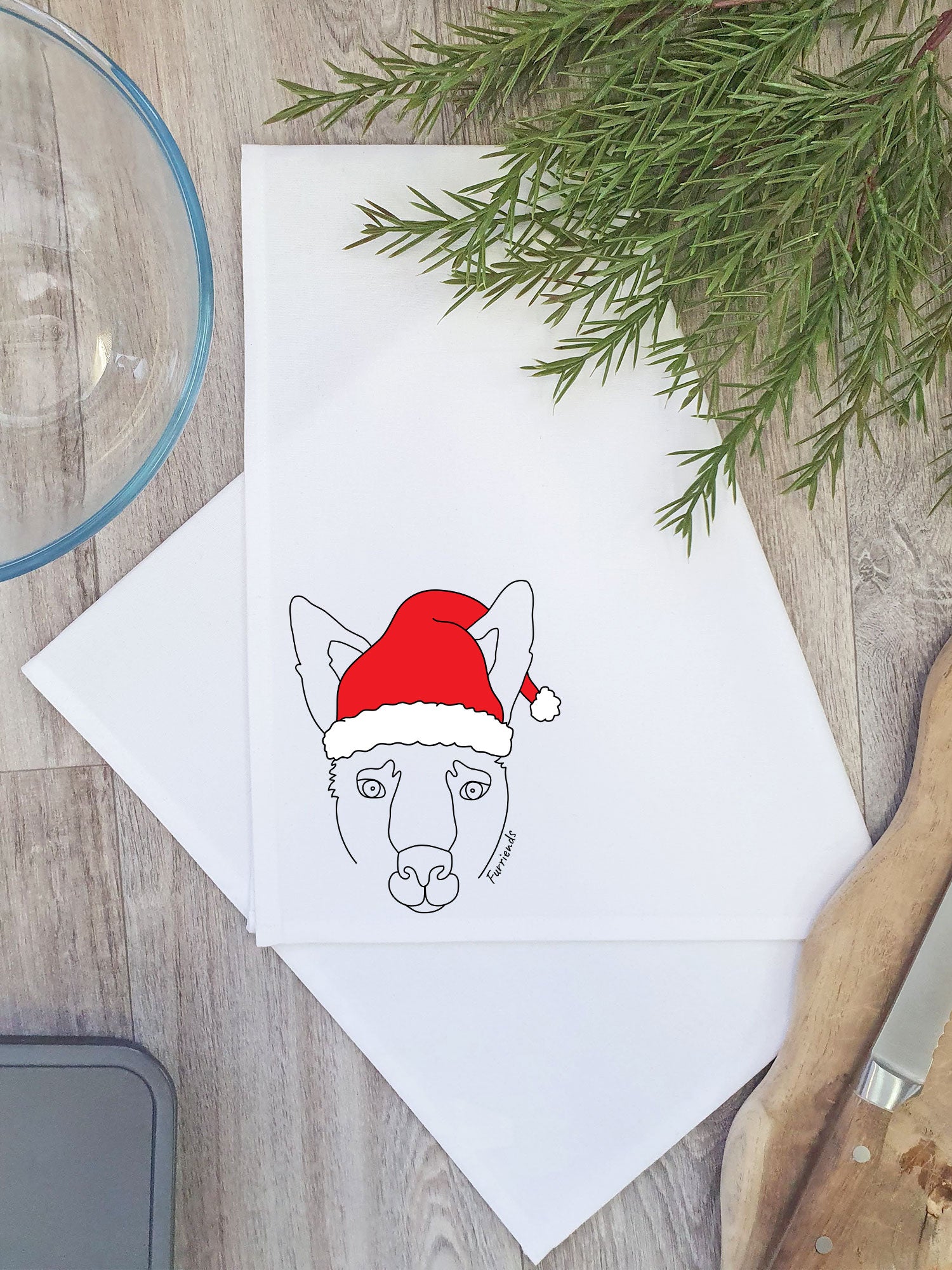 Kangaroo Christmas Edition Tea Towel