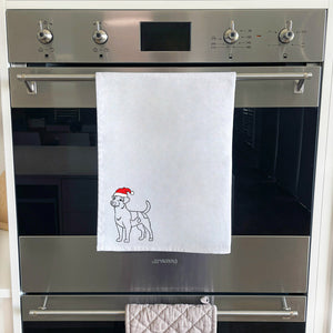 Jack Russell Terrier (Rough Coat) Christmas Edition Tea Towel