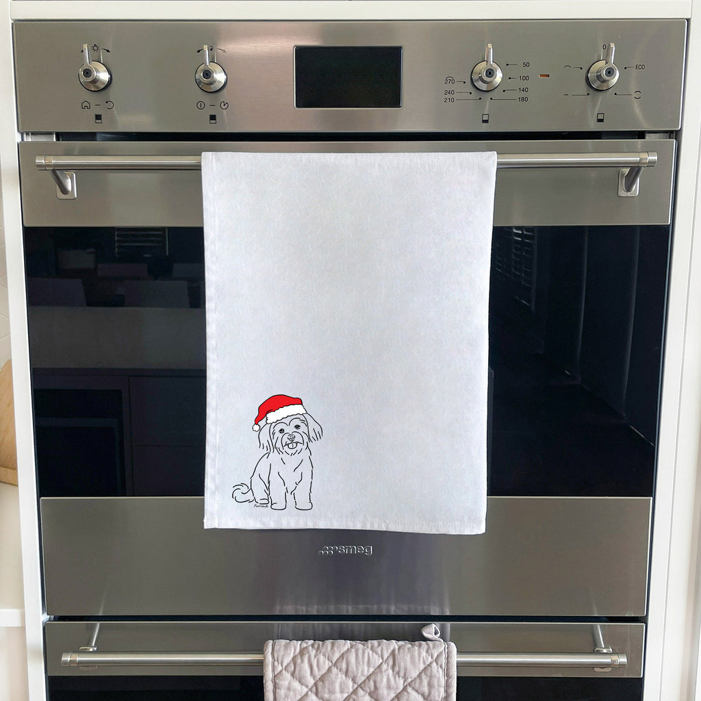 Maltese Terrier Christmas Edition Tea Towel