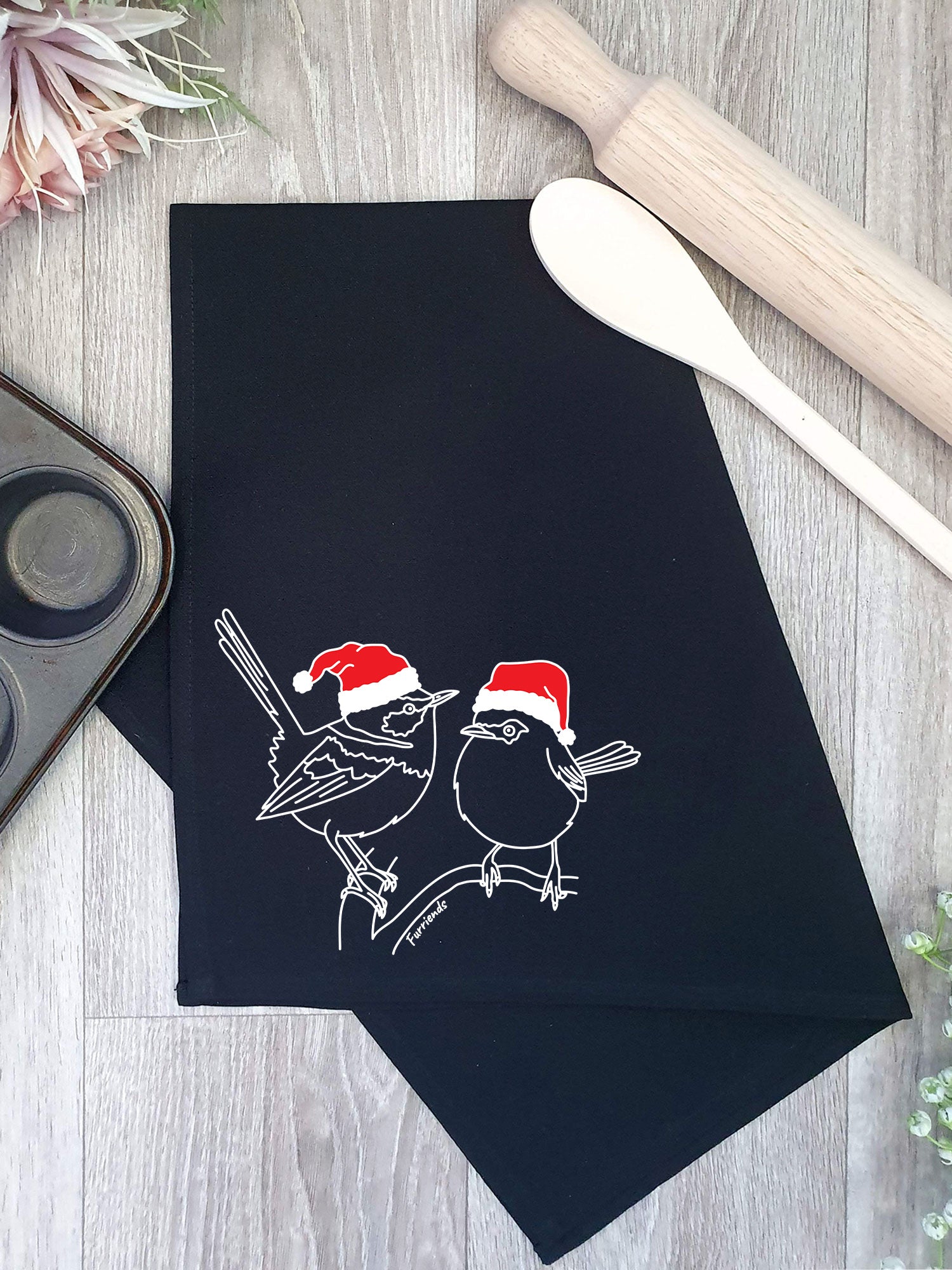 Superb Fairy Wren Christmas Edition Tea Towel