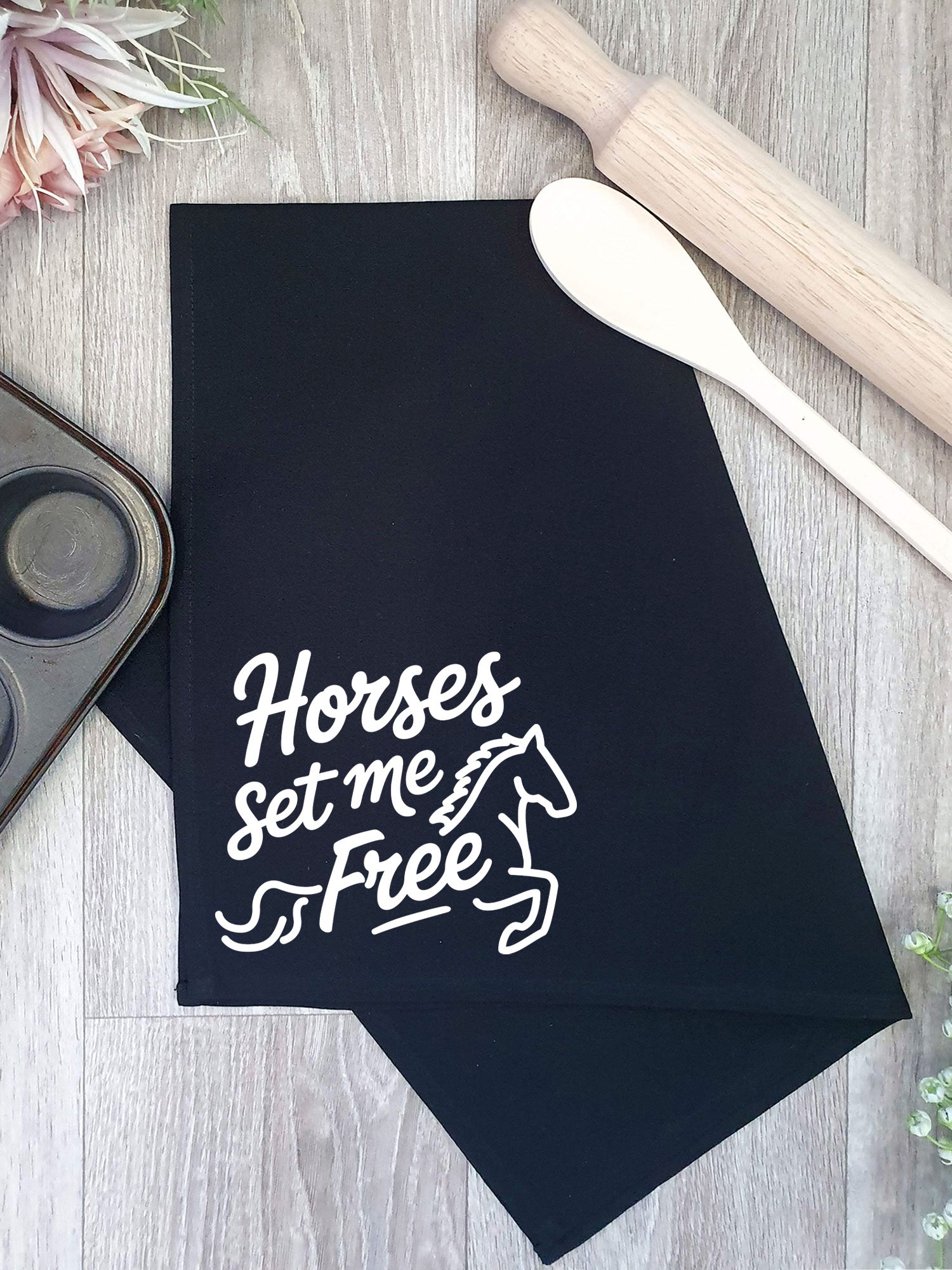 Horses Set Me Free Tea Towel