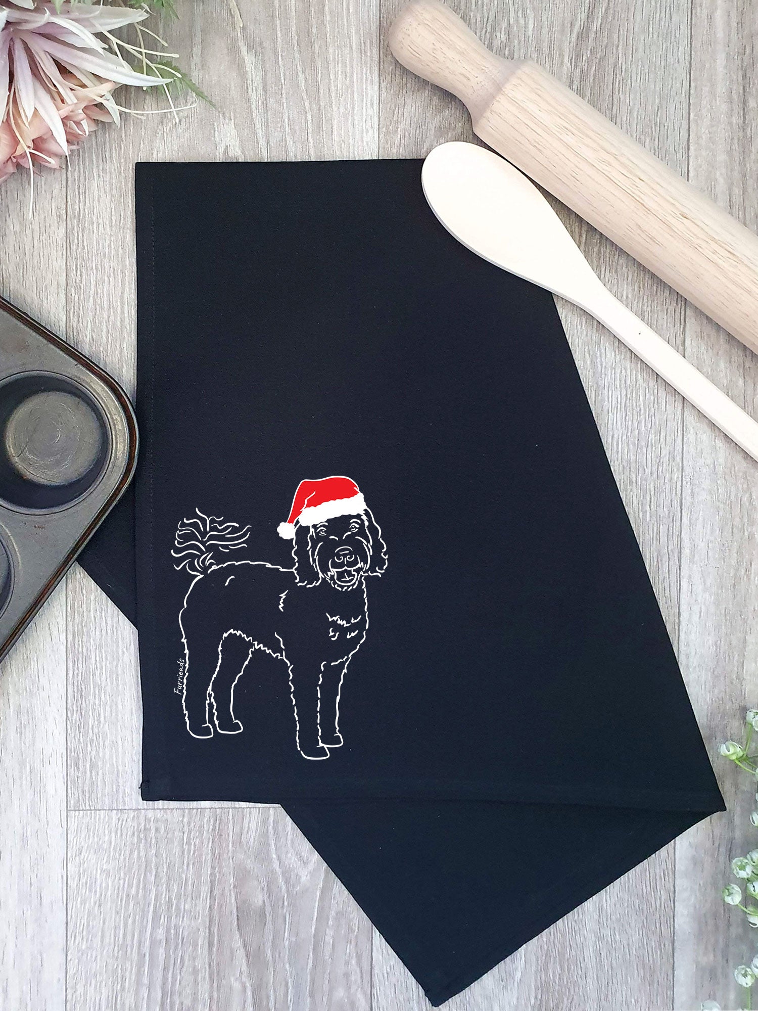 Labradoodle Christmas Edition Tea Towel