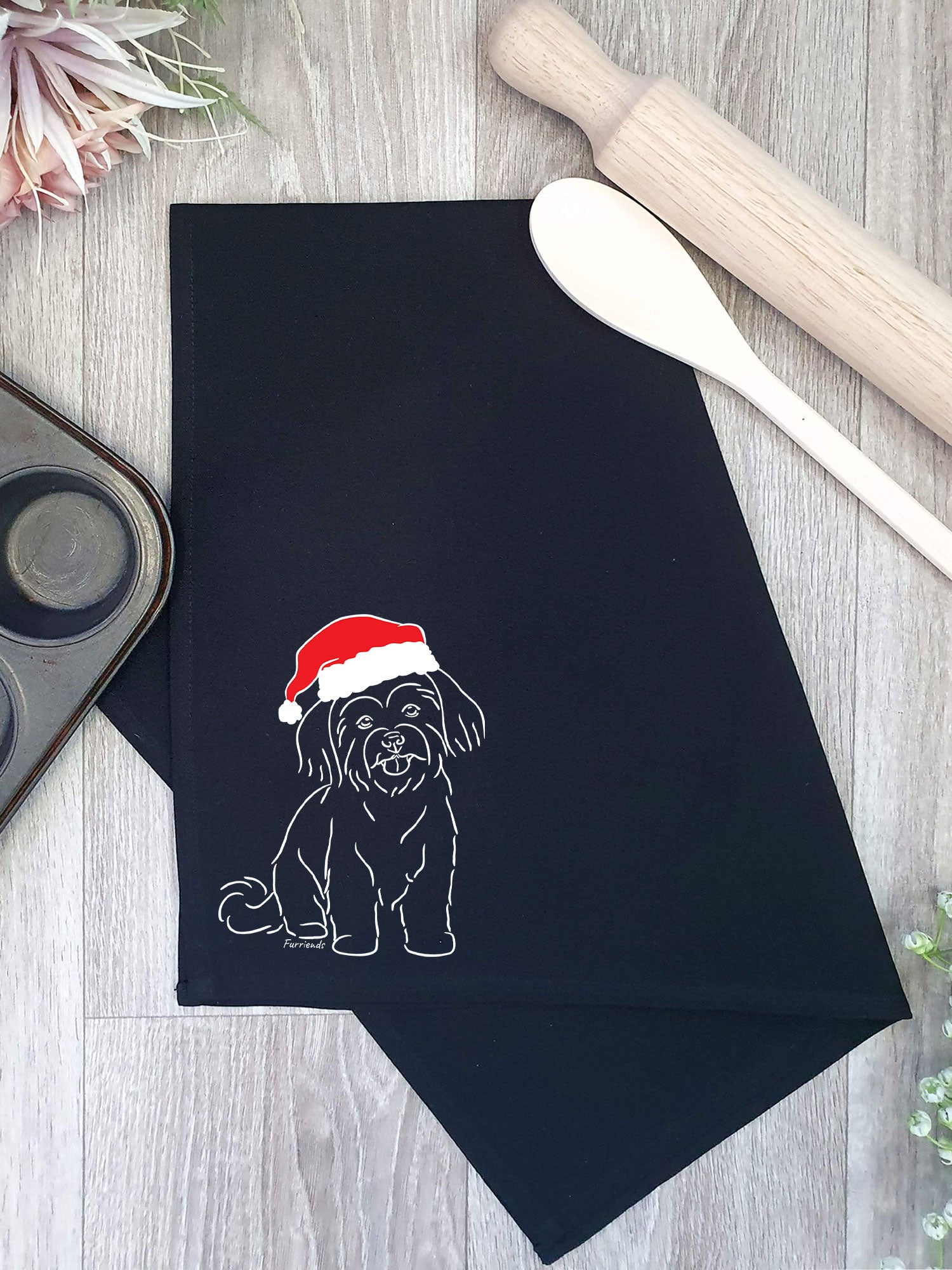 Maltese Terrier Christmas Edition Tea Towel