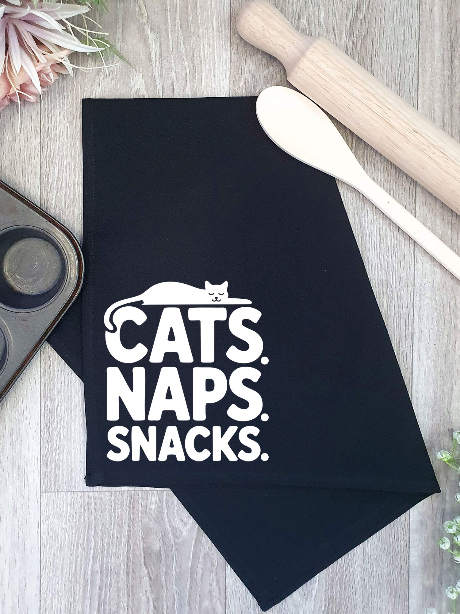 Cats. Naps. Snacks. Tea Towel