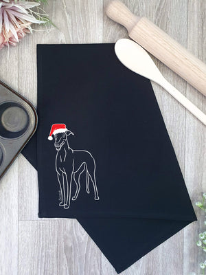 Greyhound Christmas Edition Tea Towel