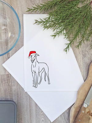 Greyhound Christmas Edition Tea Towel