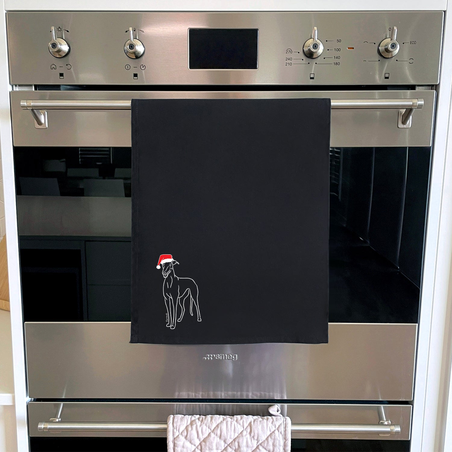 Greyhound Christmas Edition Tea Towel