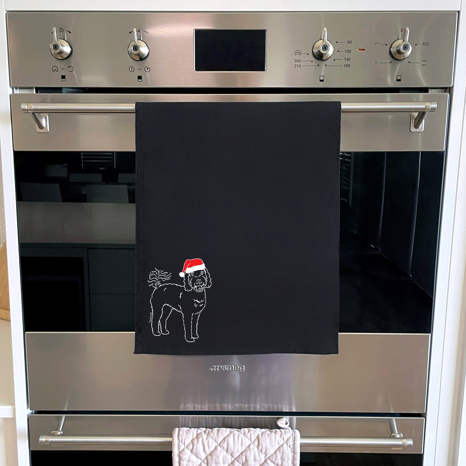 Labradoodle Christmas Edition Tea Towel