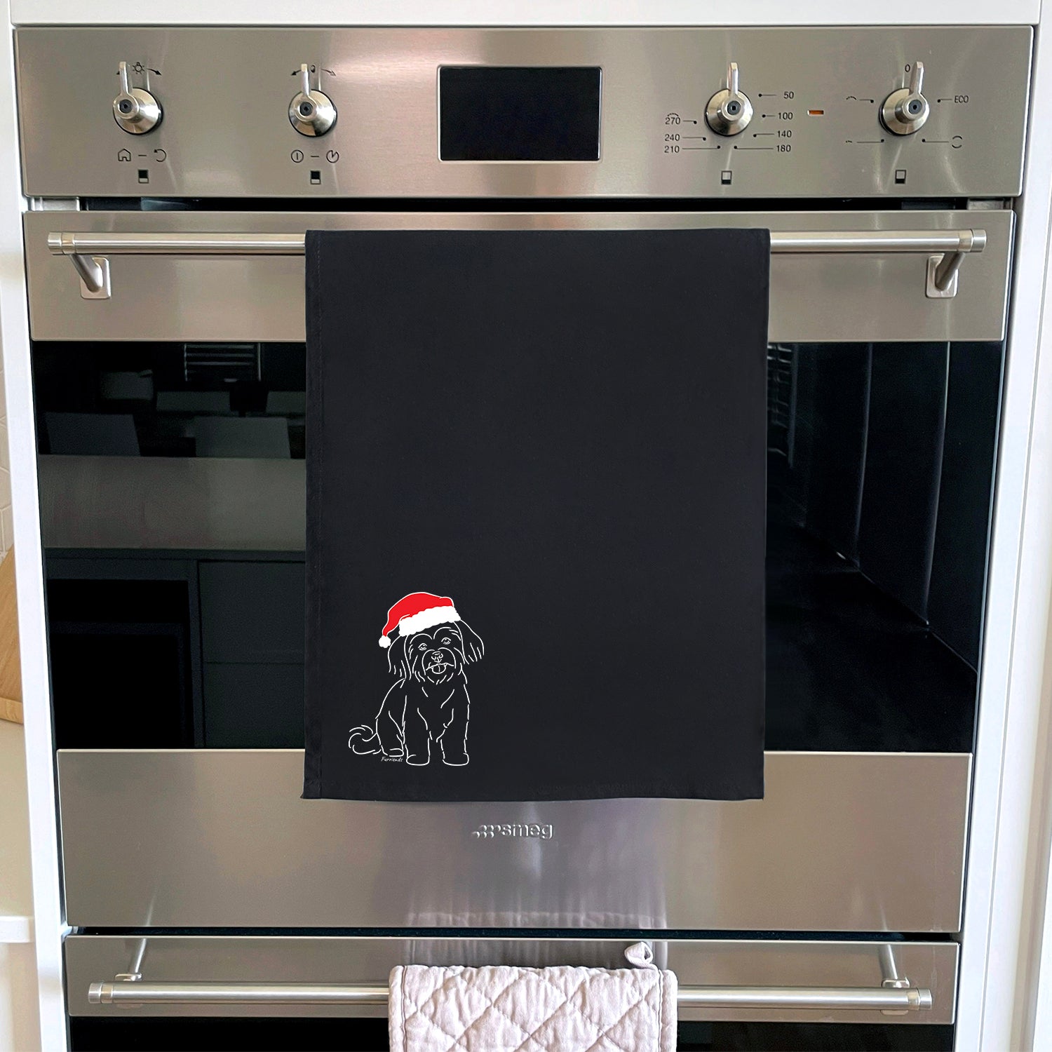Maltese Terrier Christmas Edition Tea Towel