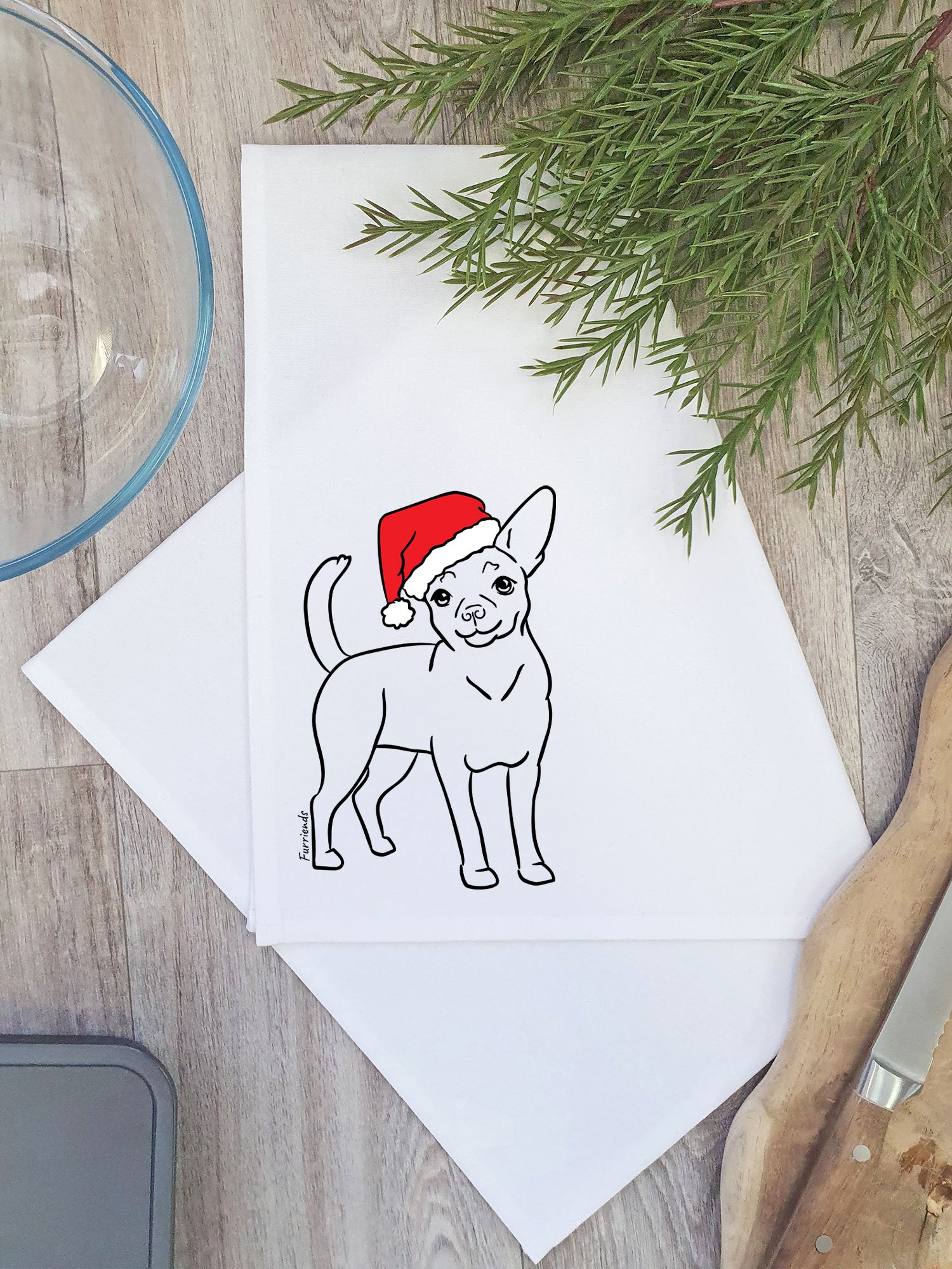 Chihuahua Christmas Edition Tea Towel
