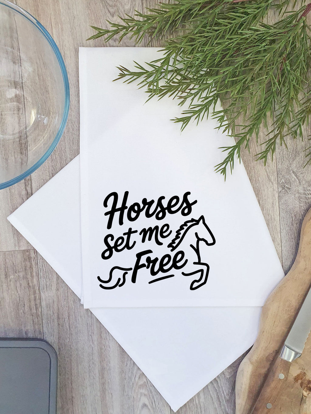 Horses Set Me Free Tea Towel