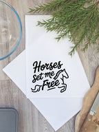 Horses Set Me Free Tea Towel
