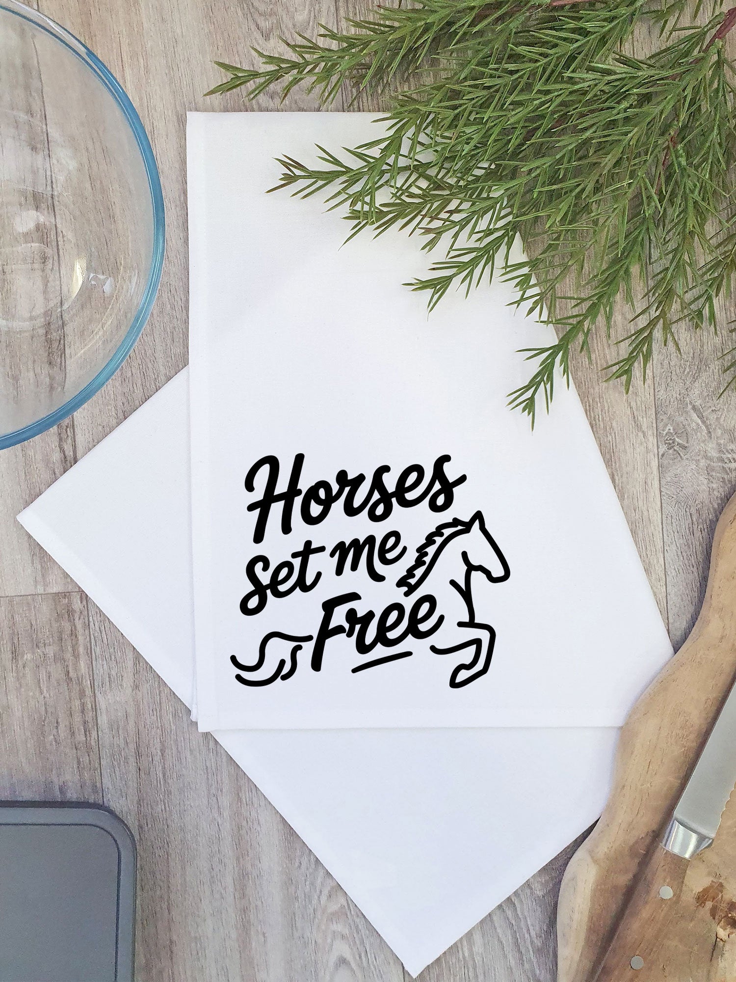 Horses Set Me Free Tea Towel