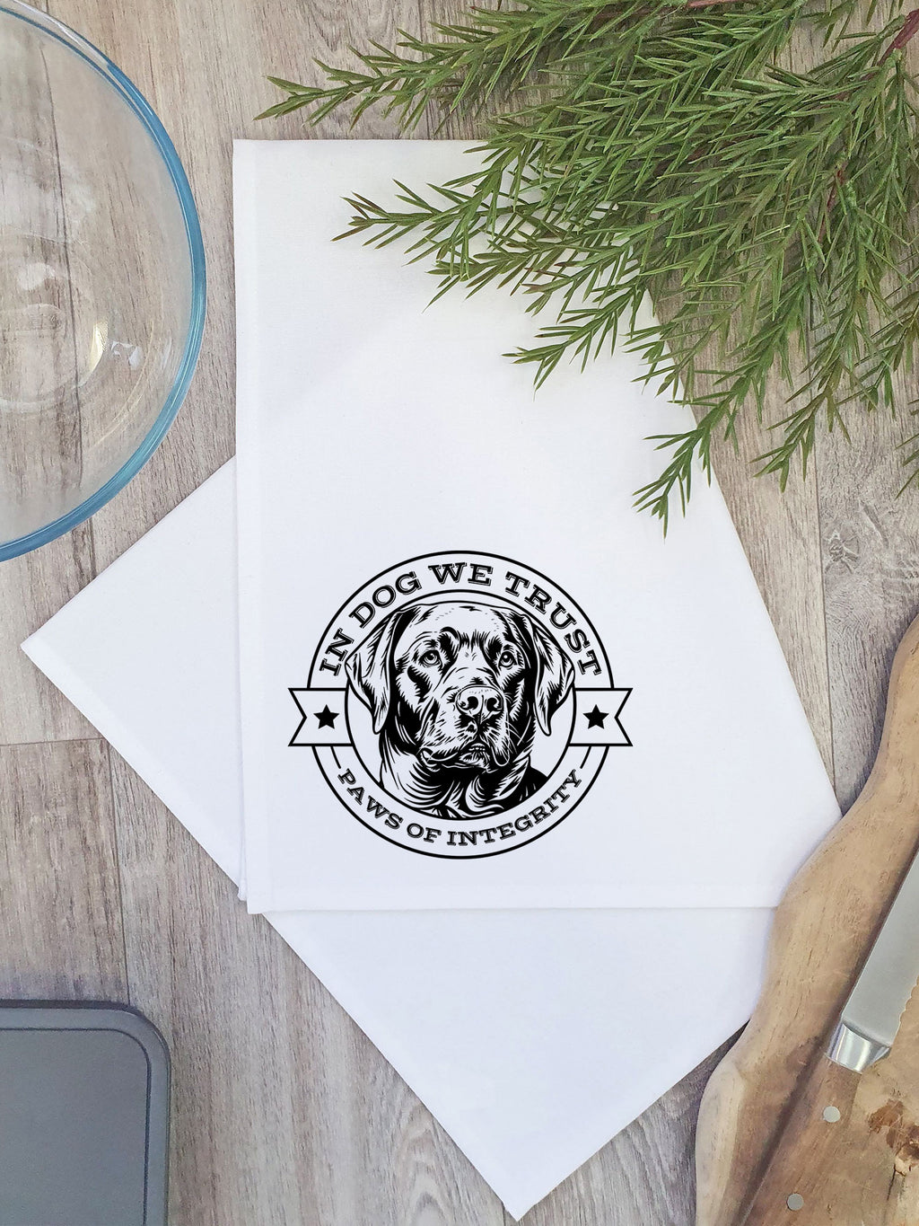 In Dog We Trust Tea Towel