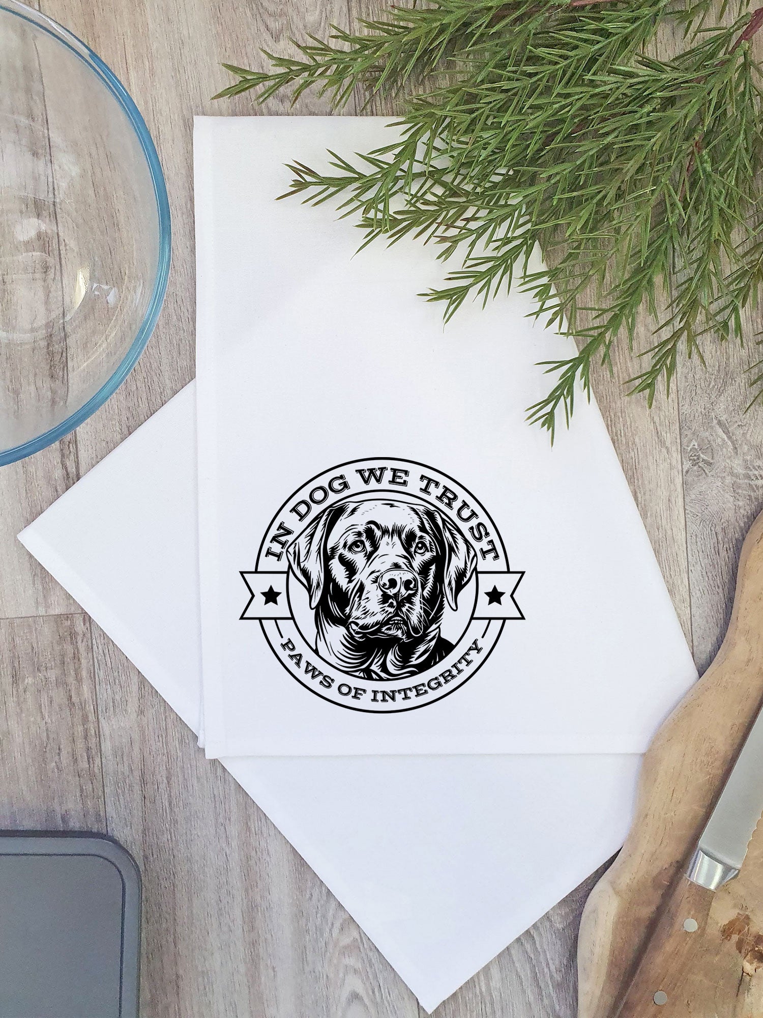 In Dog We Trust Tea Towel