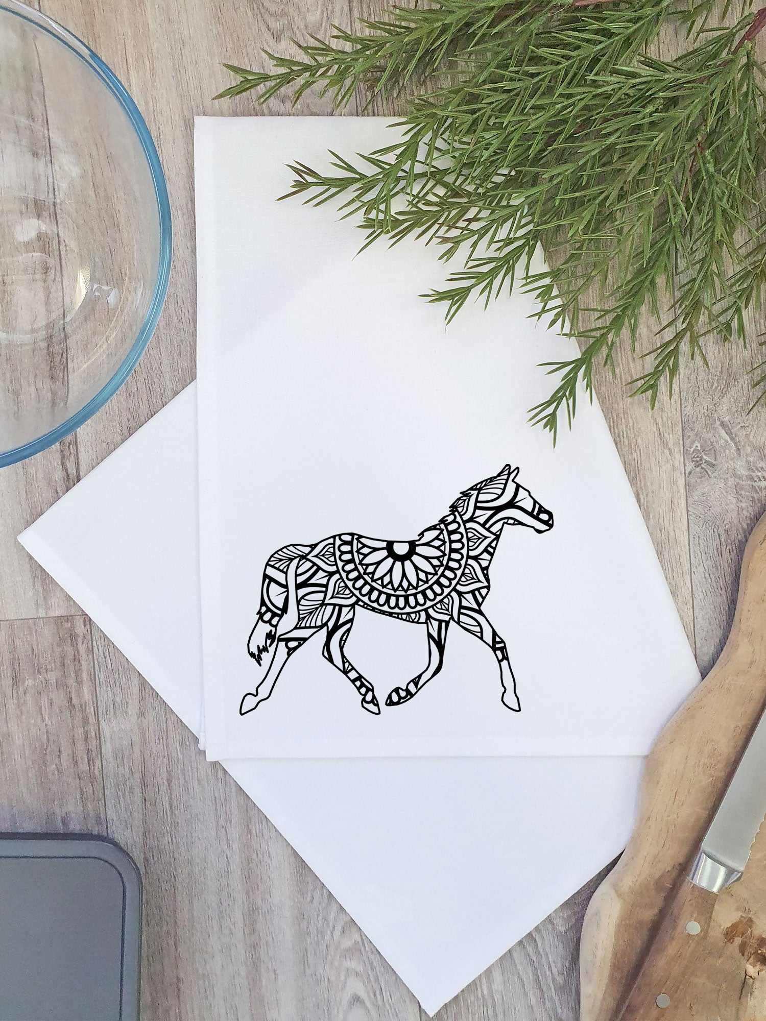 Horse Mandala Tea Towel