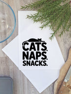 Cats. Naps. Snacks. Tea Towel