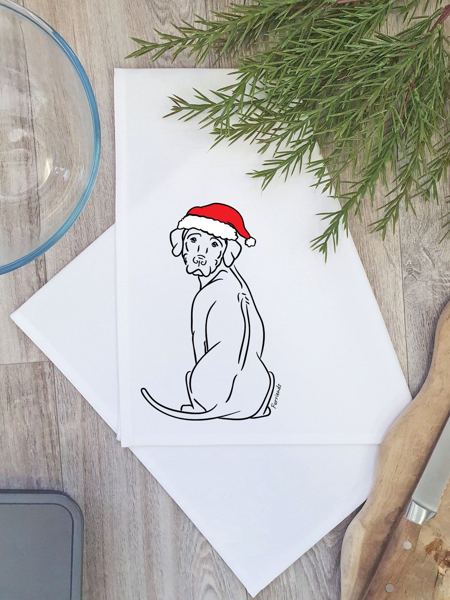 Rhodesian Ridgeback Christmas Edition Tea Towel