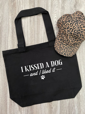I Kissed A Dog And I Liked It Cotton Canvas Shoulder Tote Bag