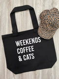 Weekends Coffee & Cats Stella Tote Bag