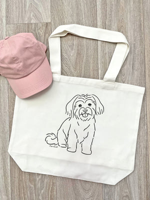 Maltese Terrier Cotton Canvas Shoulder Tote Bag