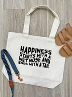 Happiness Starts With A Wet Nose And Ends With A Tail Stella Tote Bag
