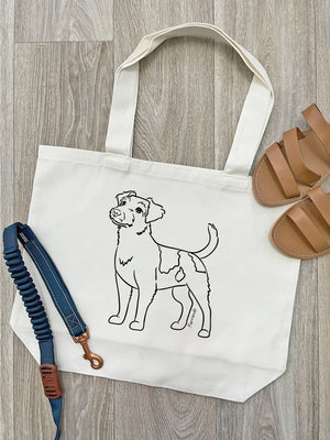 Jack Russell Terrier (Rough Coat) Cotton Canvas Shoulder Tote Bag