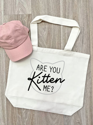 Are You Kitten Me? Cotton Canvas Shoulder Tote Bag