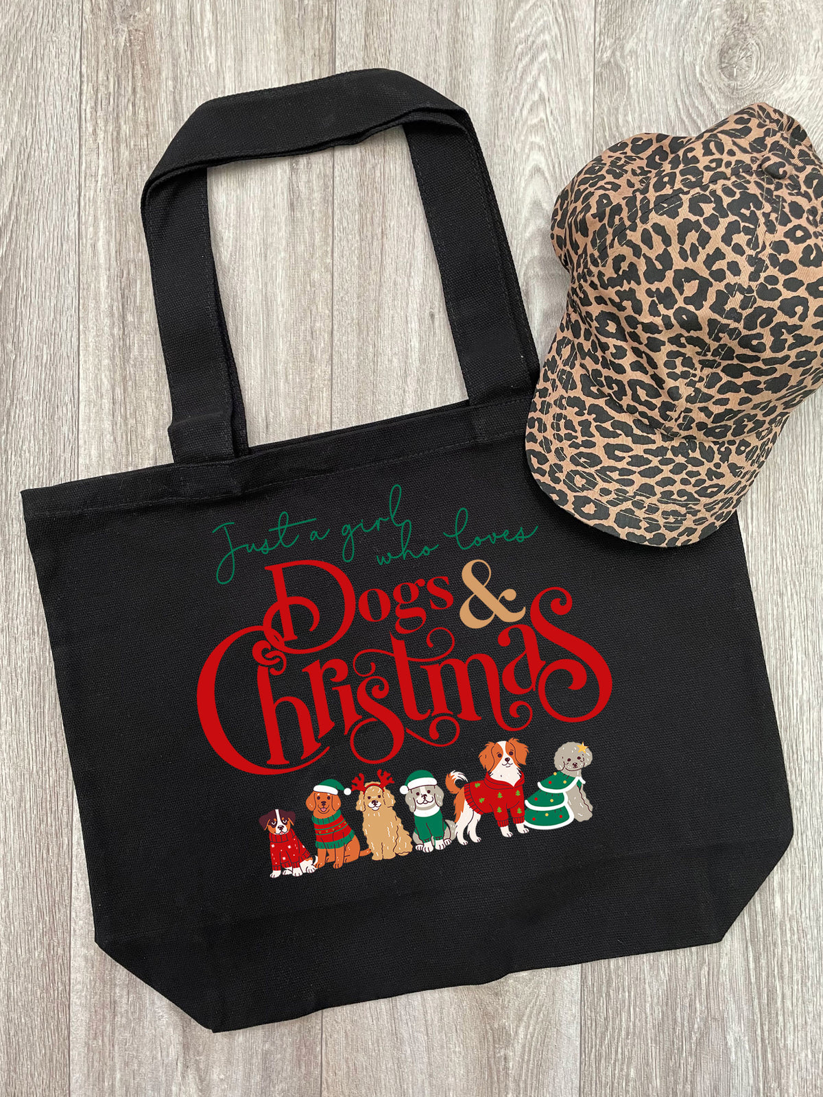 Just A Girl Who Loves Dogs &amp; Christmas Stella Tote Bag