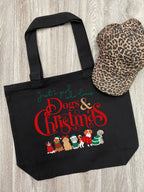 Just A Girl Who Loves Dogs & Christmas Stella Tote Bag