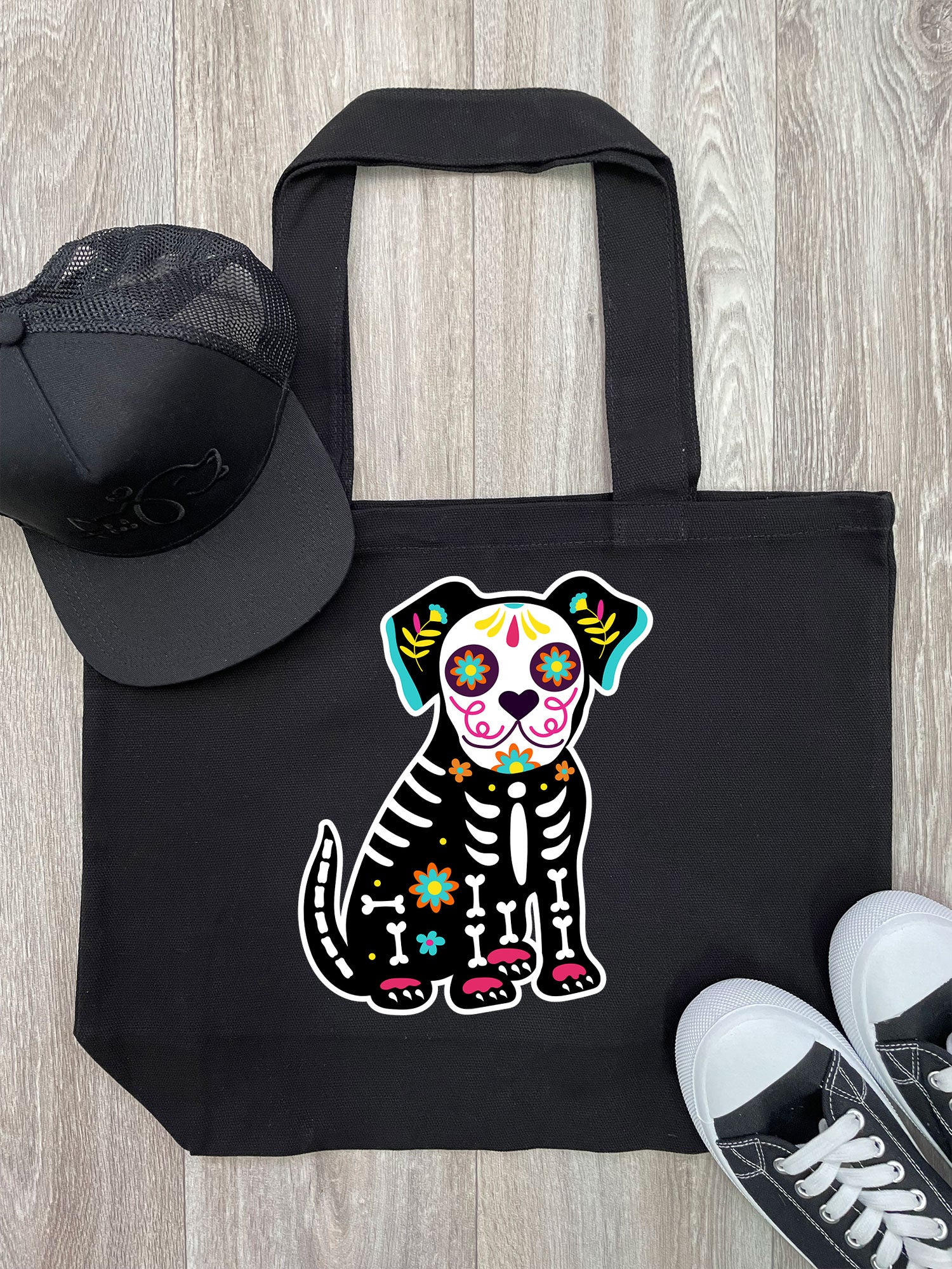 Sugar Skull Dog Stella Tote Bag