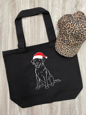 Labrador Christmas Edition Cotton Canvas Shoulder Tote Bag