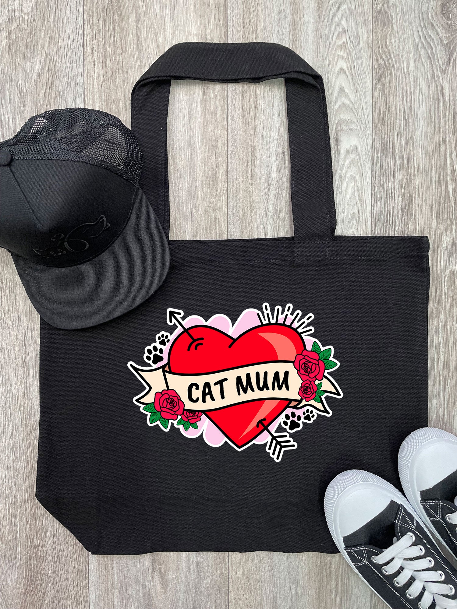 Cat Mum Heart Tattoo Stella Tote Bag