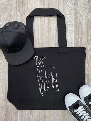 Greyhound Cotton Canvas Shoulder Tote Bag