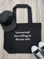 Introverted But Willing To Discuss Cats Stella Tote Bag