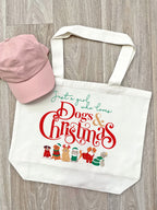 Just A Girl Who Loves Dogs & Christmas Stella Tote Bag