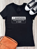 Warning Sign! Easily Distracted By... Customisable Emma V-Neck Tee