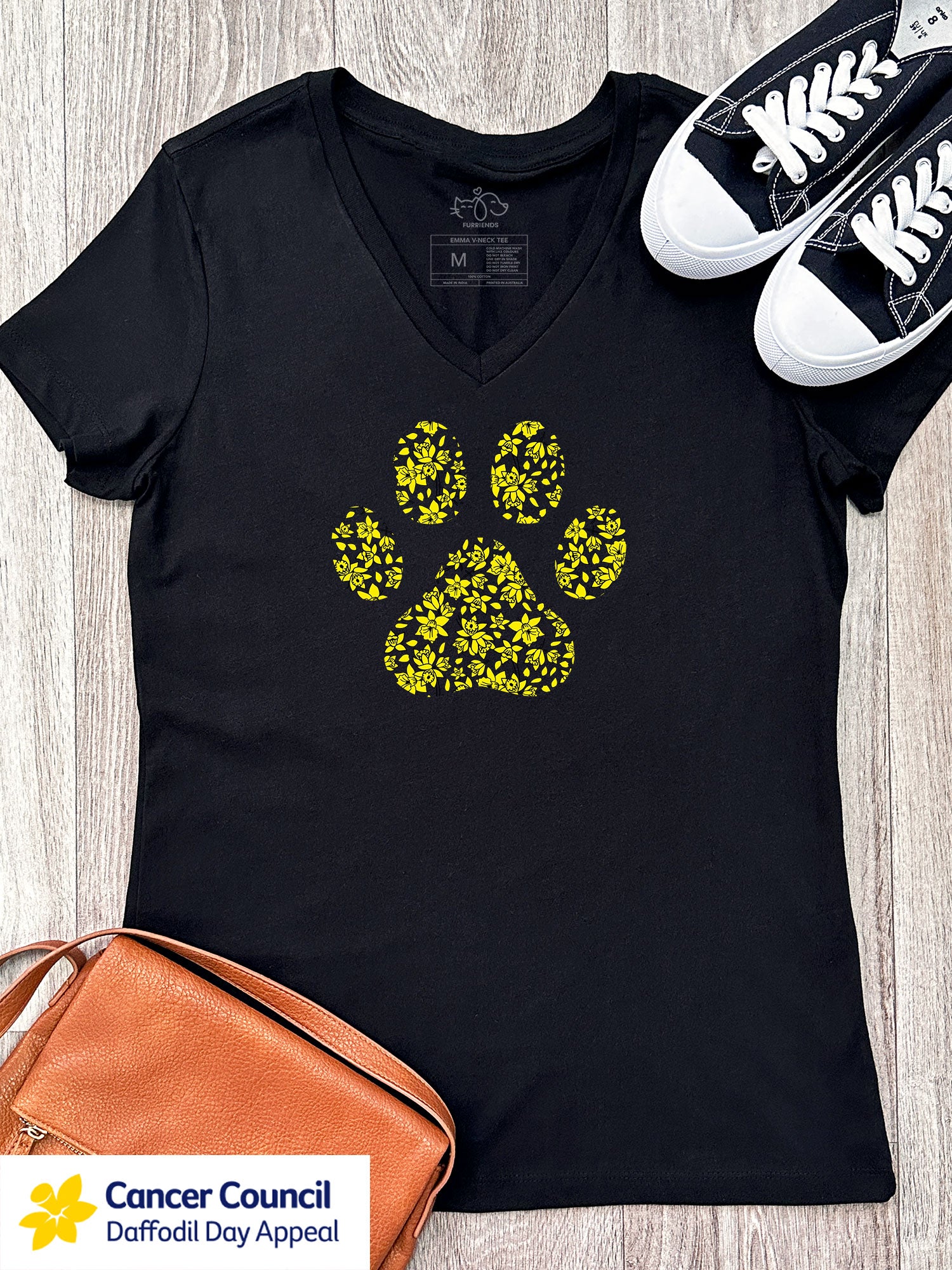 LIMITED EDITION Light After Dark Paw Print Emma V-Neck Tee