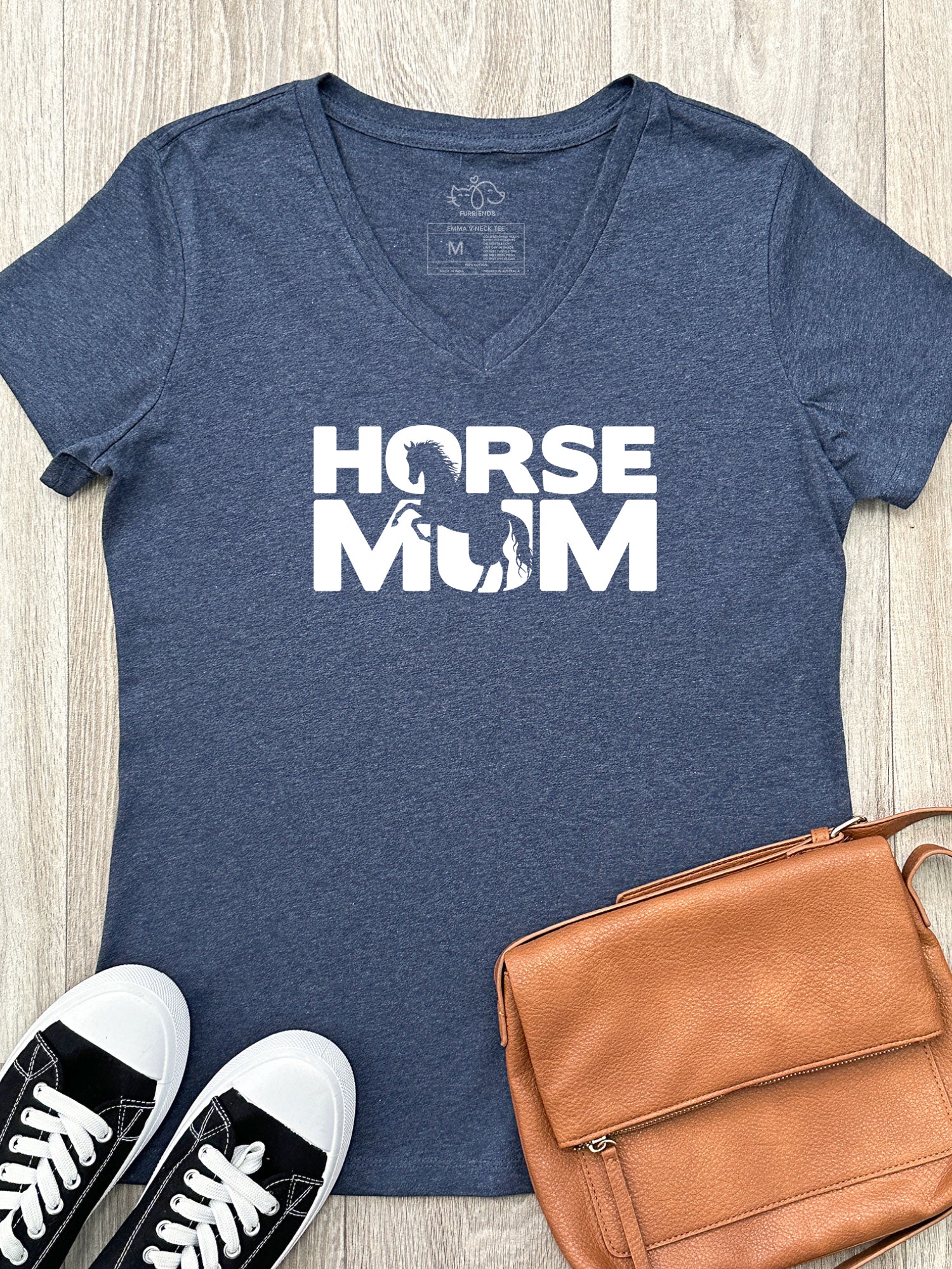 Horse Mum Silhouette Emma V-Neck Tee