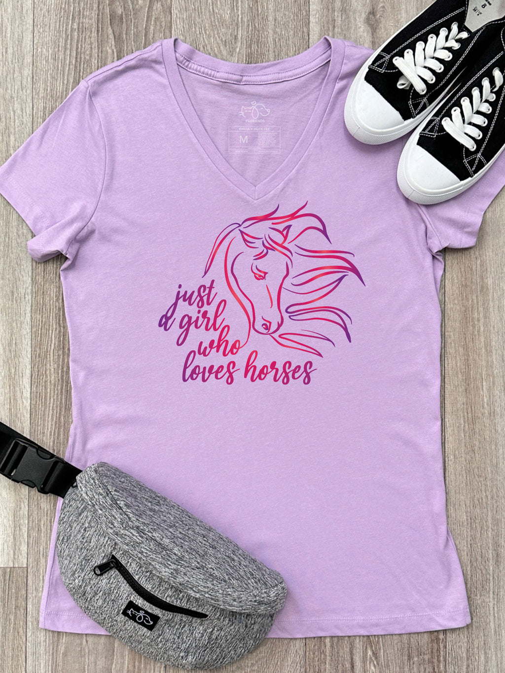Just A Girl Who Loves Horses Emma V-Neck Tee