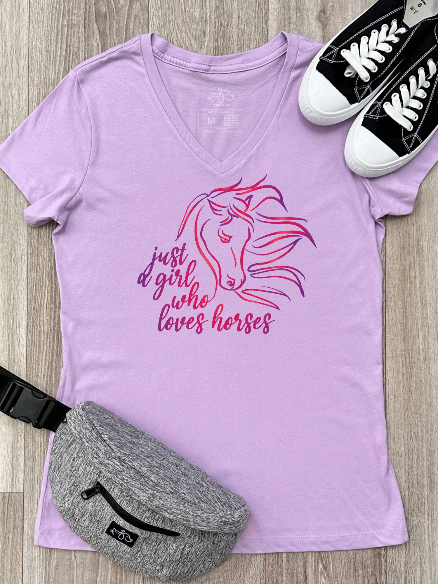 Just A Girl Who Loves Horses Emma V-Neck Tee