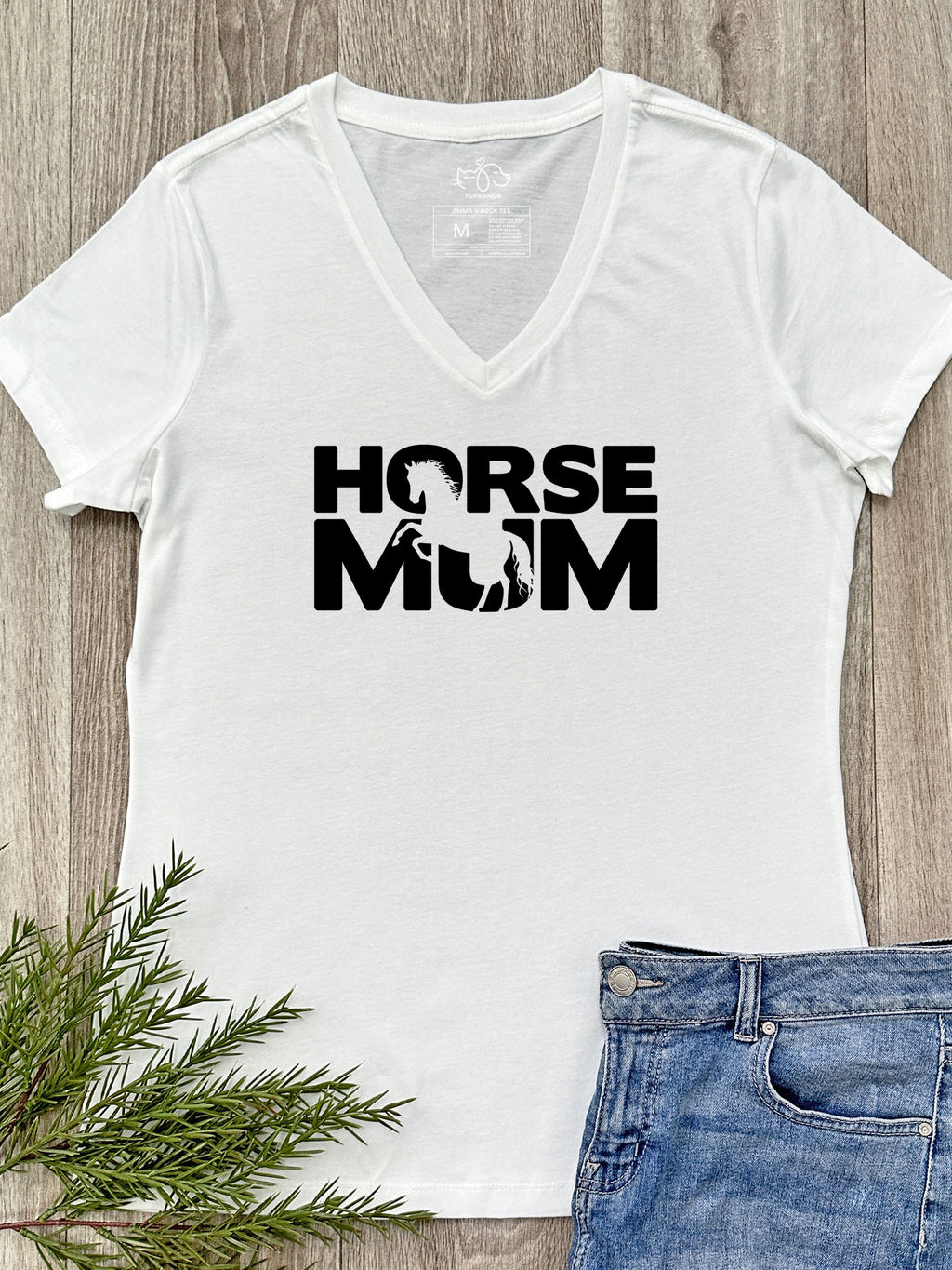 Horse Mum Silhouette Emma V-Neck Tee