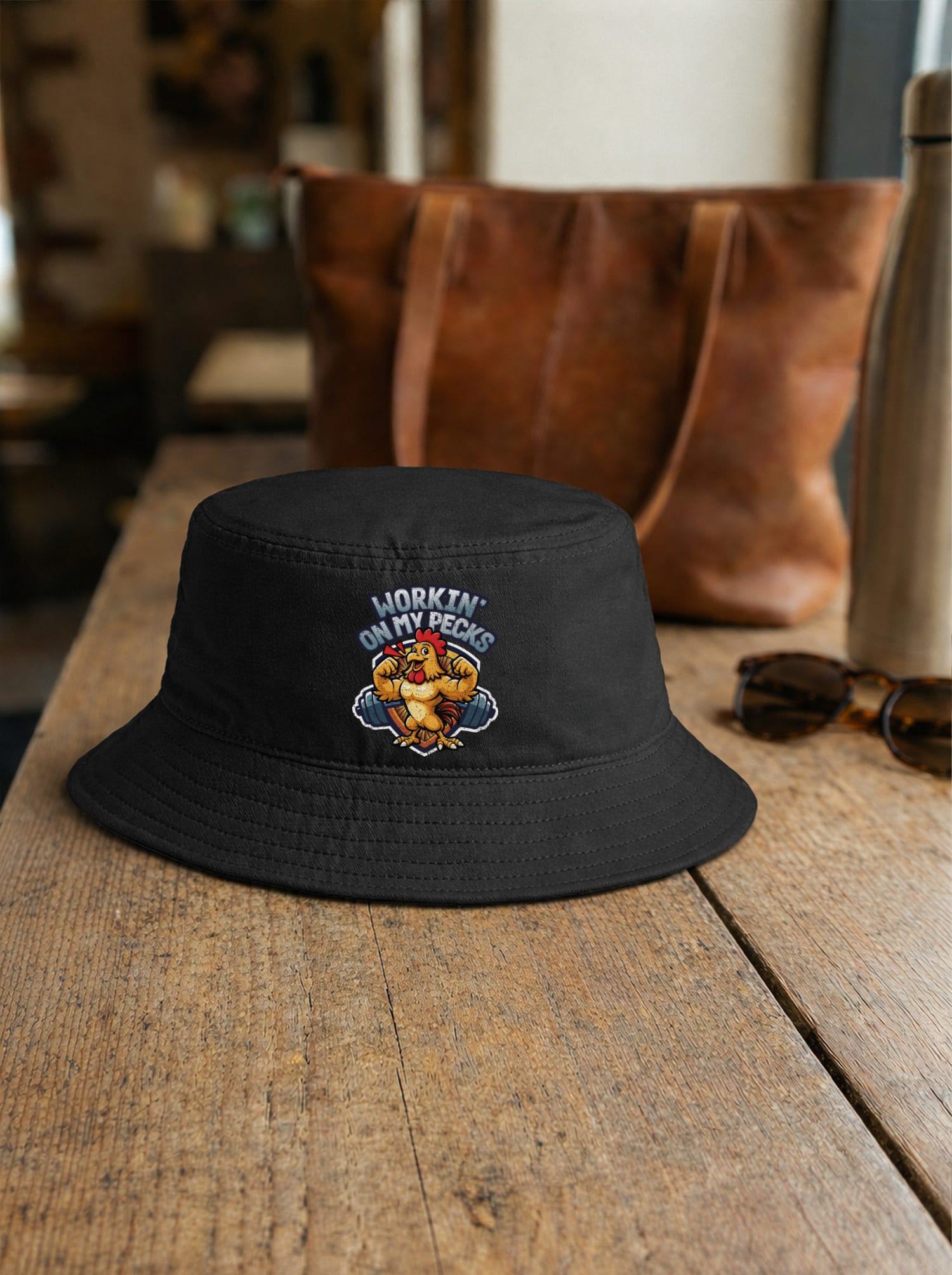 Workin On My Pecks Bucket Hat