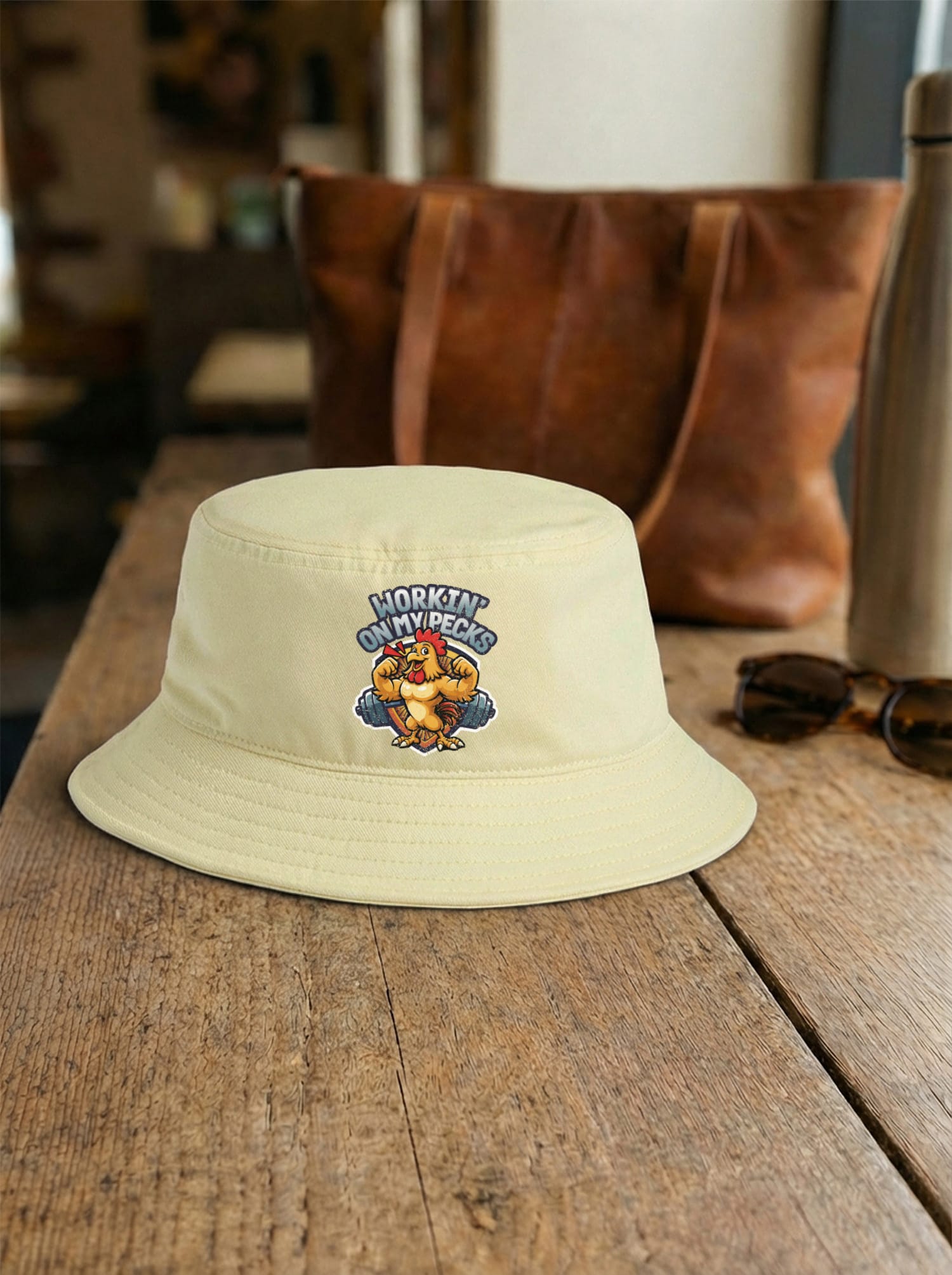 Workin On My Pecks Bucket Hat