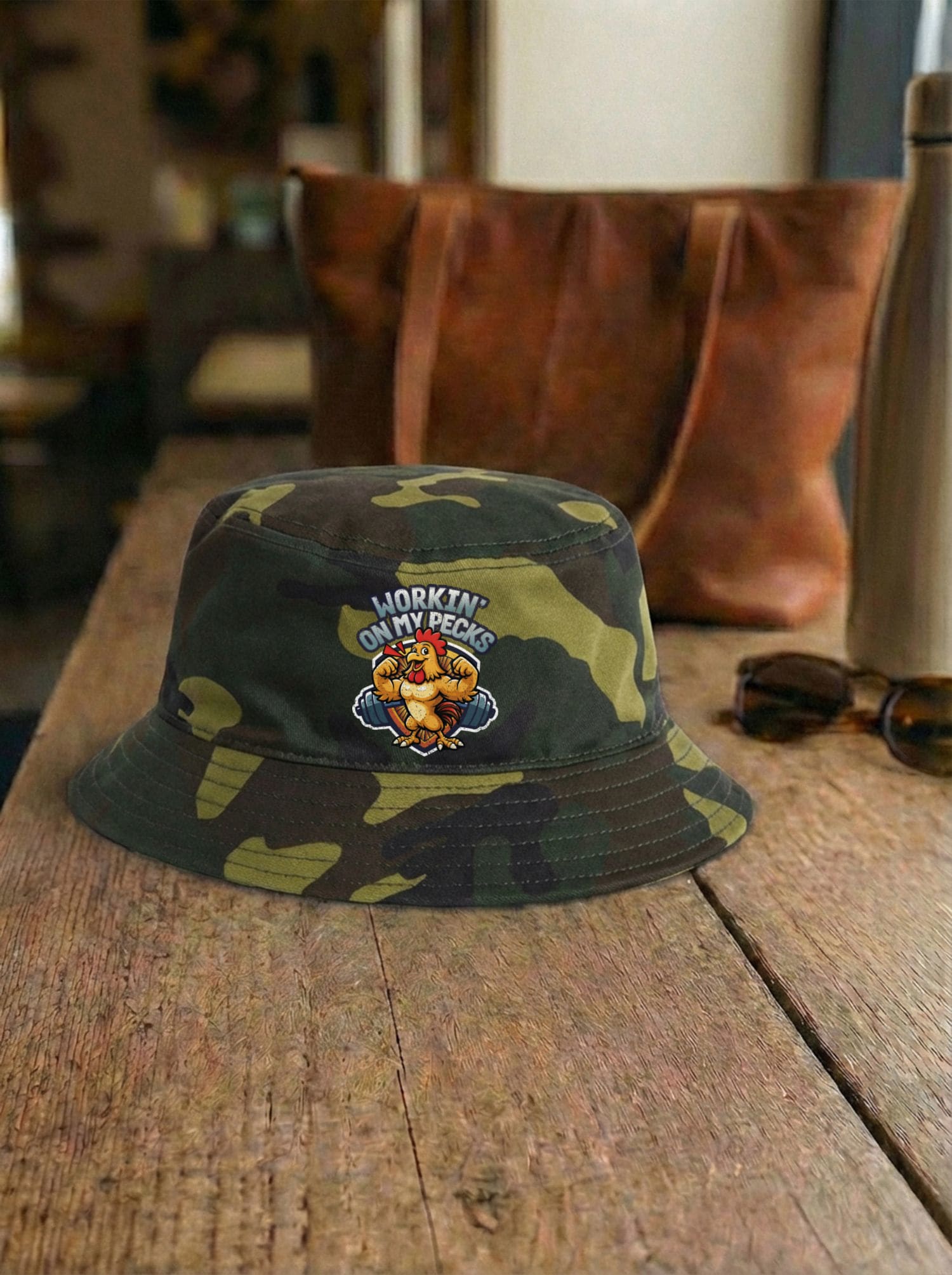 Workin On My Pecks Bucket Hat