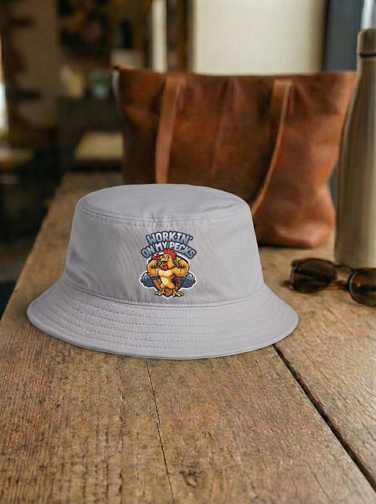 Workin On My Pecks Bucket Hat