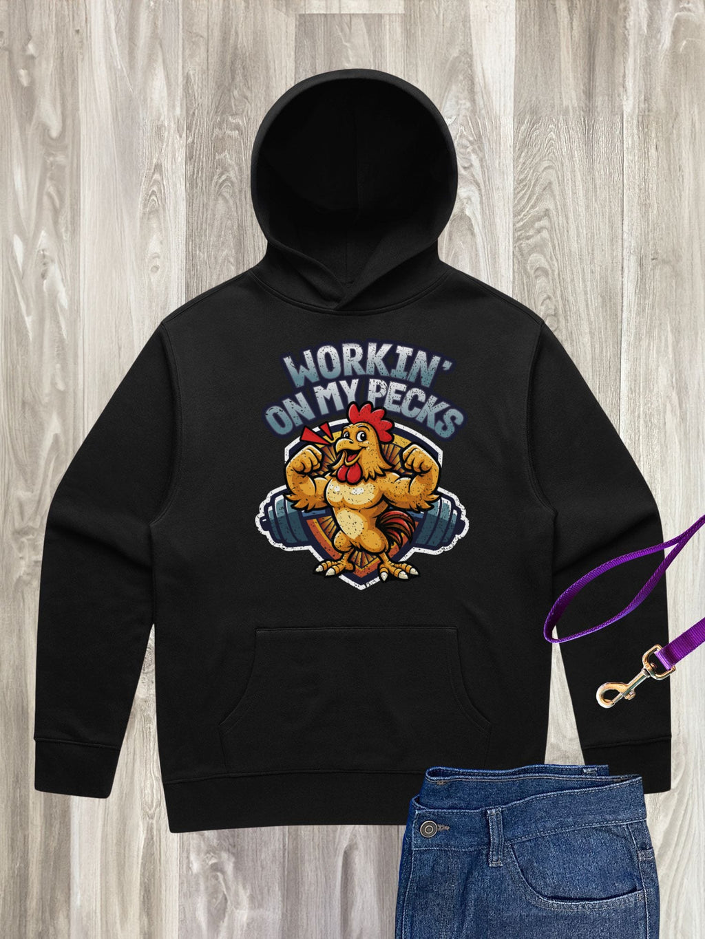 Workin On My Pecks Men's Comfort Hood