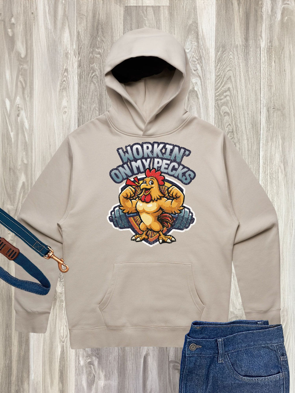 Workin On My Pecks Men's Comfort Hood