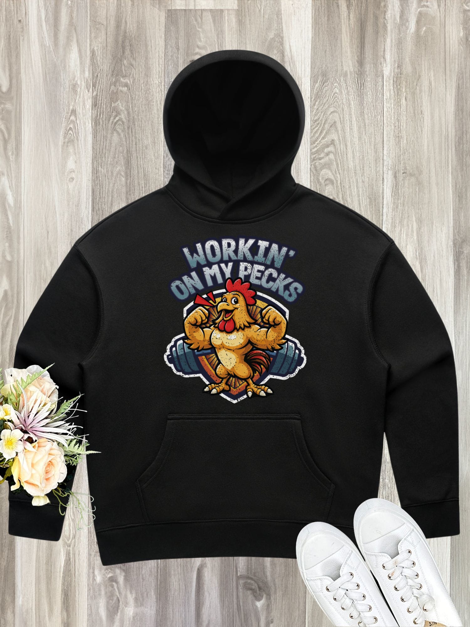 Workin On My Pecks Women's Comfort Hood