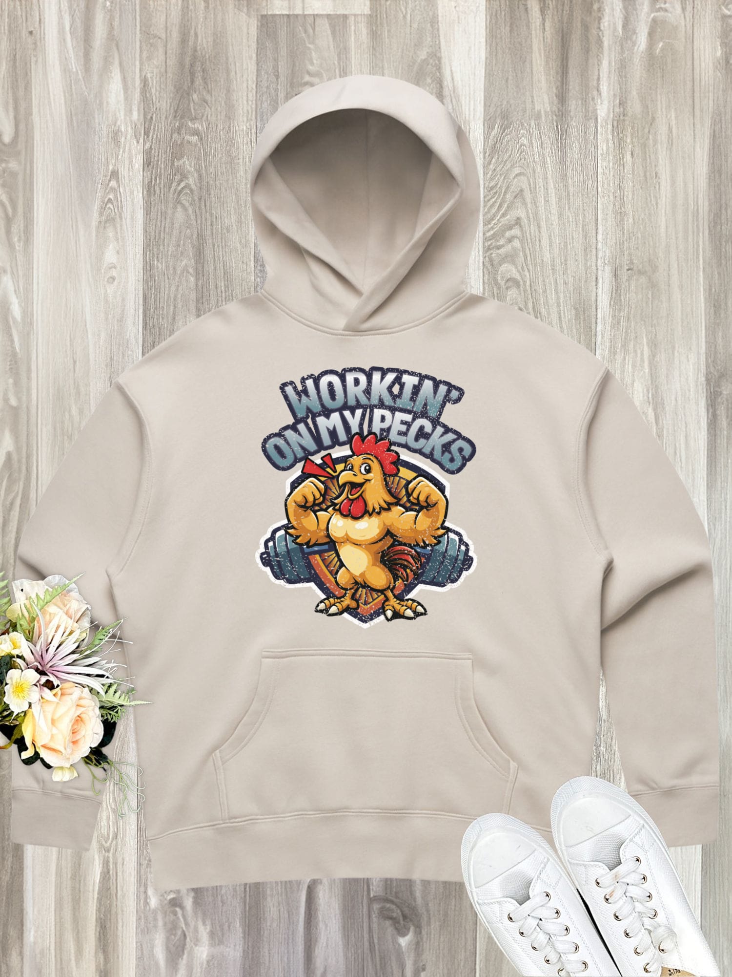 Workin On My Pecks Women's Comfort Hood